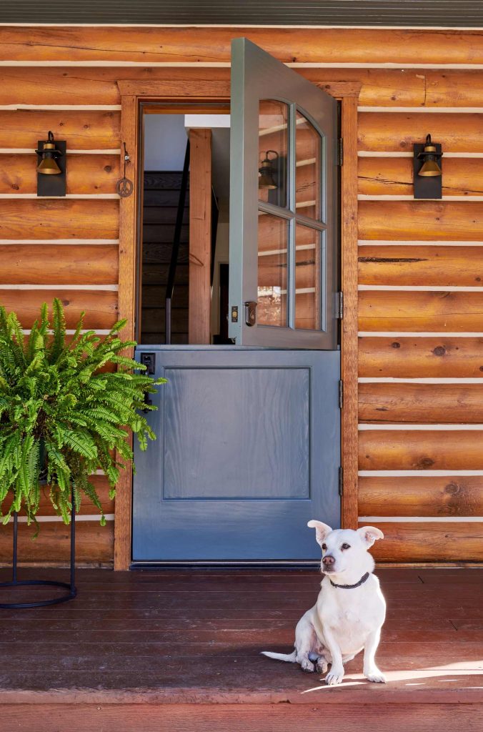 A Dutch door, half open