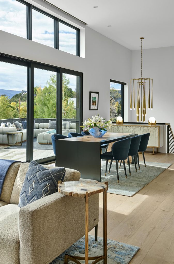 An open floor plan with the dining and living room combined