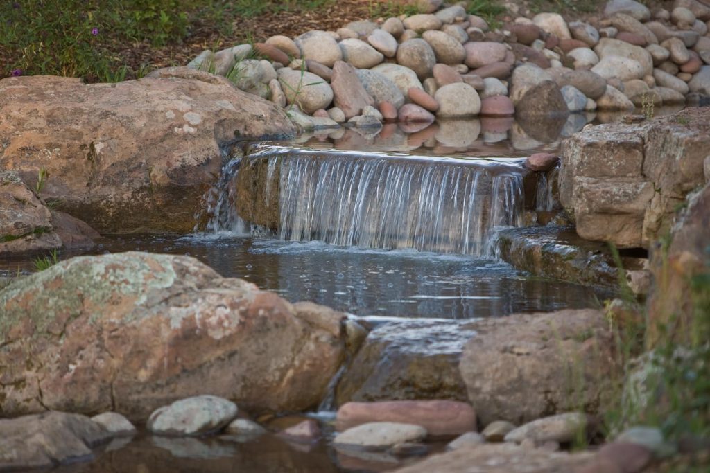 A creek running down the rocks