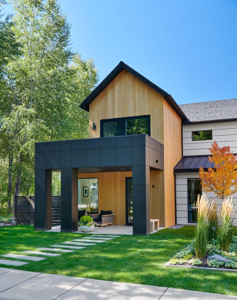 The front door of a luxury home