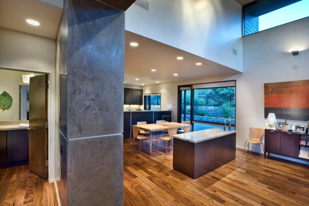 A luxury living room with an open floor plan