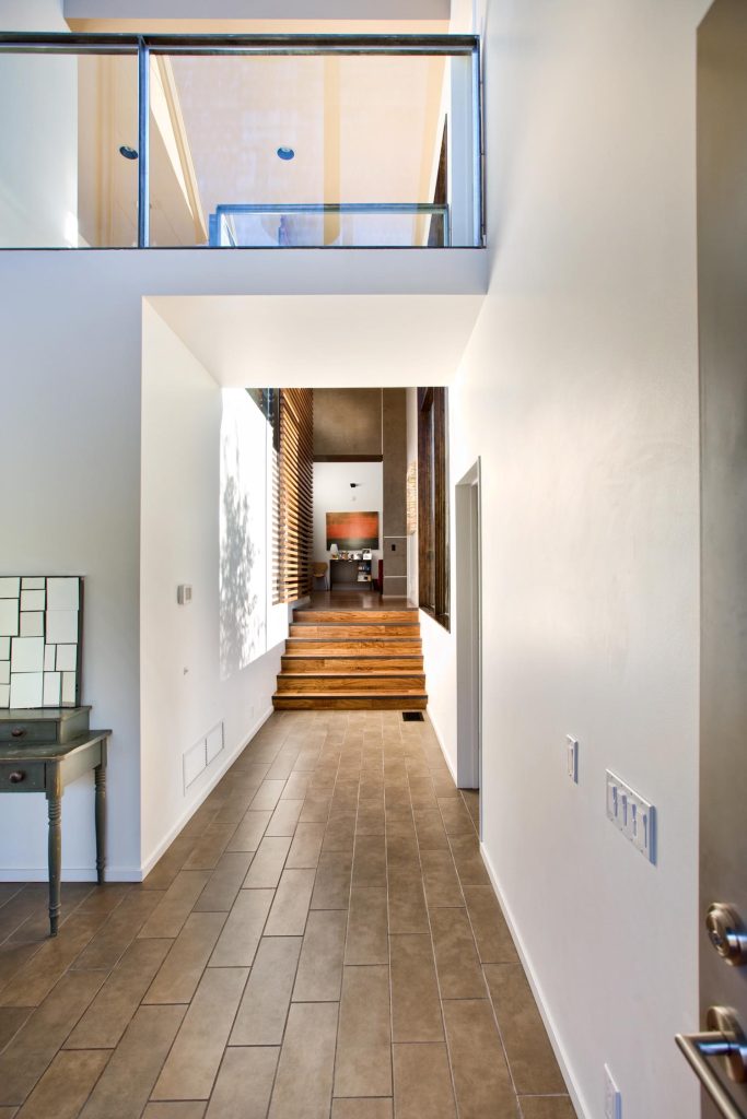 A two-story view of the living room