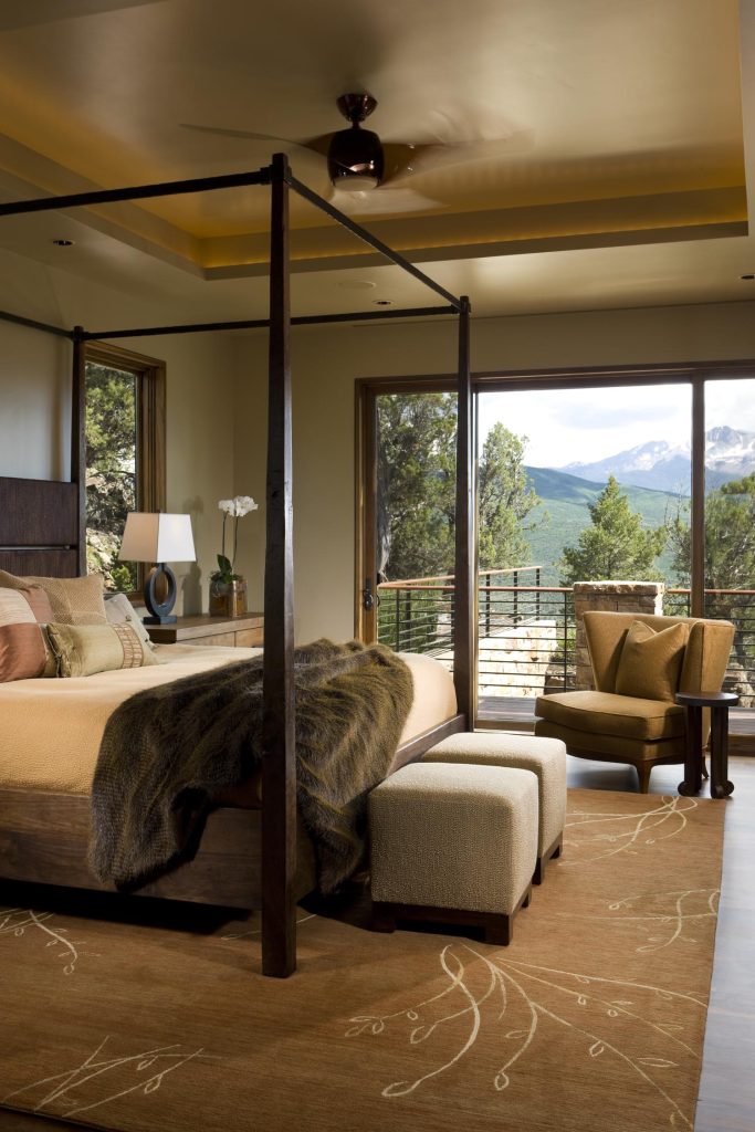 A luxury bedroom with its own balcony