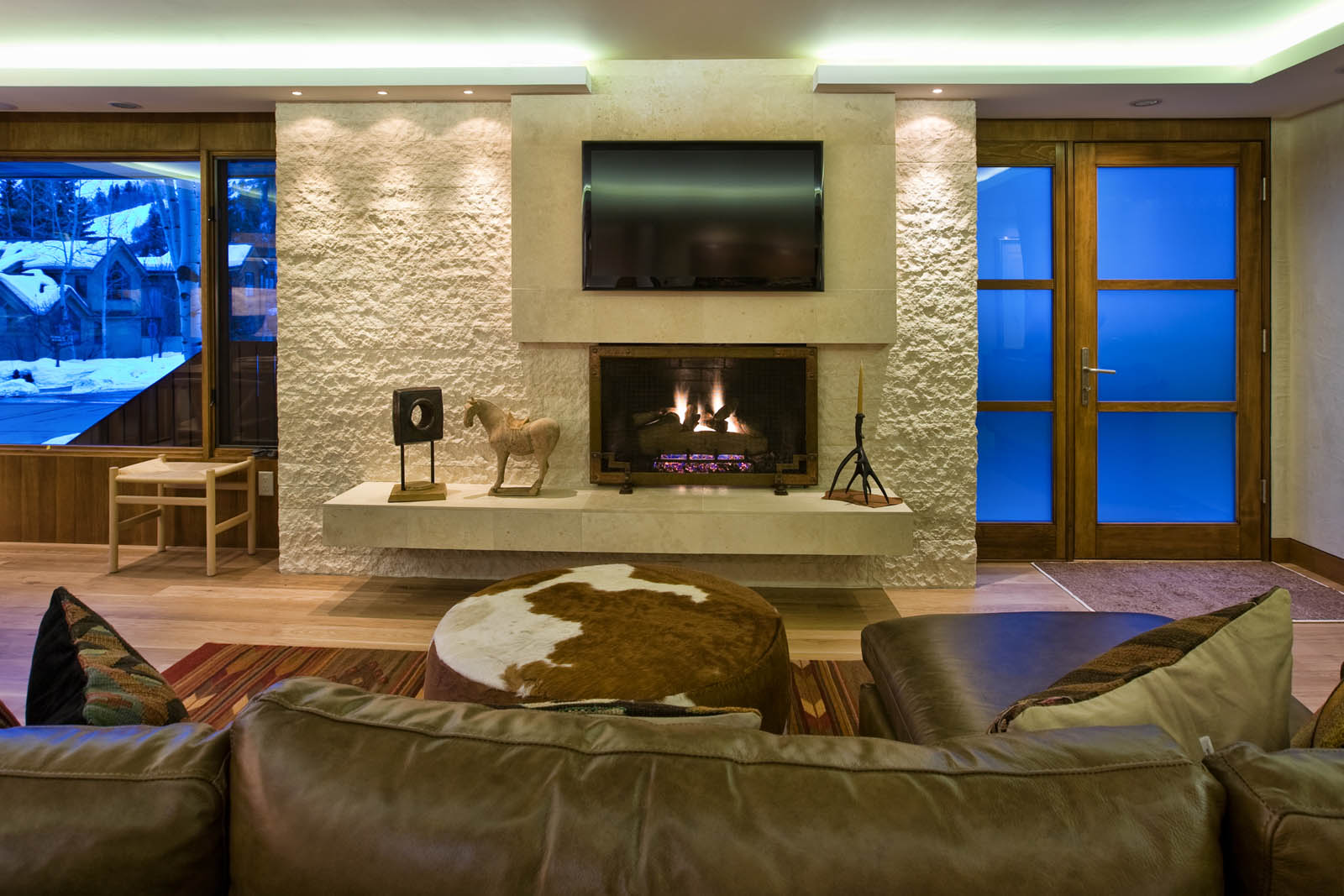 Custom fireplace by Maley Building Corporation